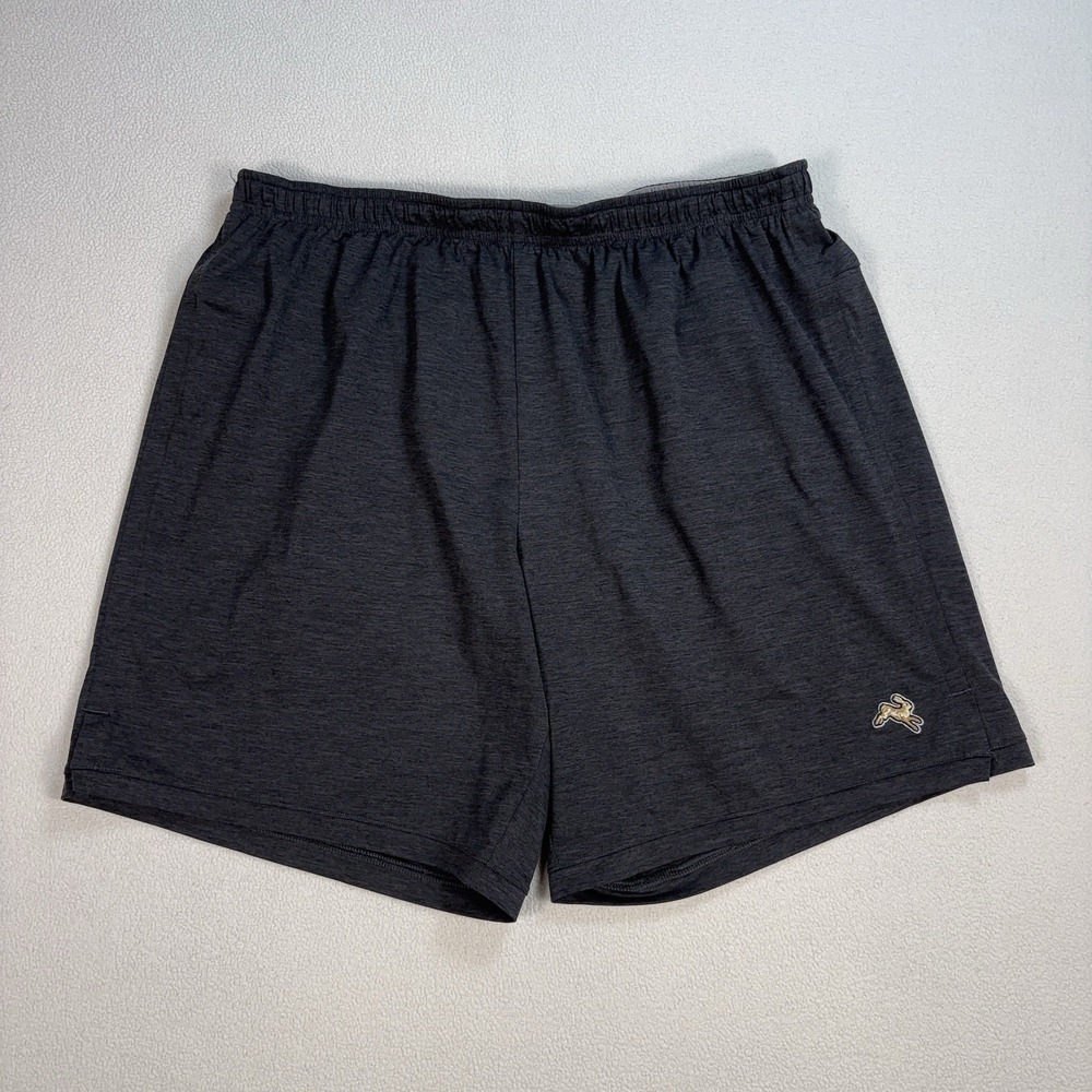 Tracksmith 7" Session Lined Shorts Mens L Gray Stretch Zip Pocket Drawstring Run